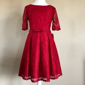 Danny & Nicole Red Lace Dress